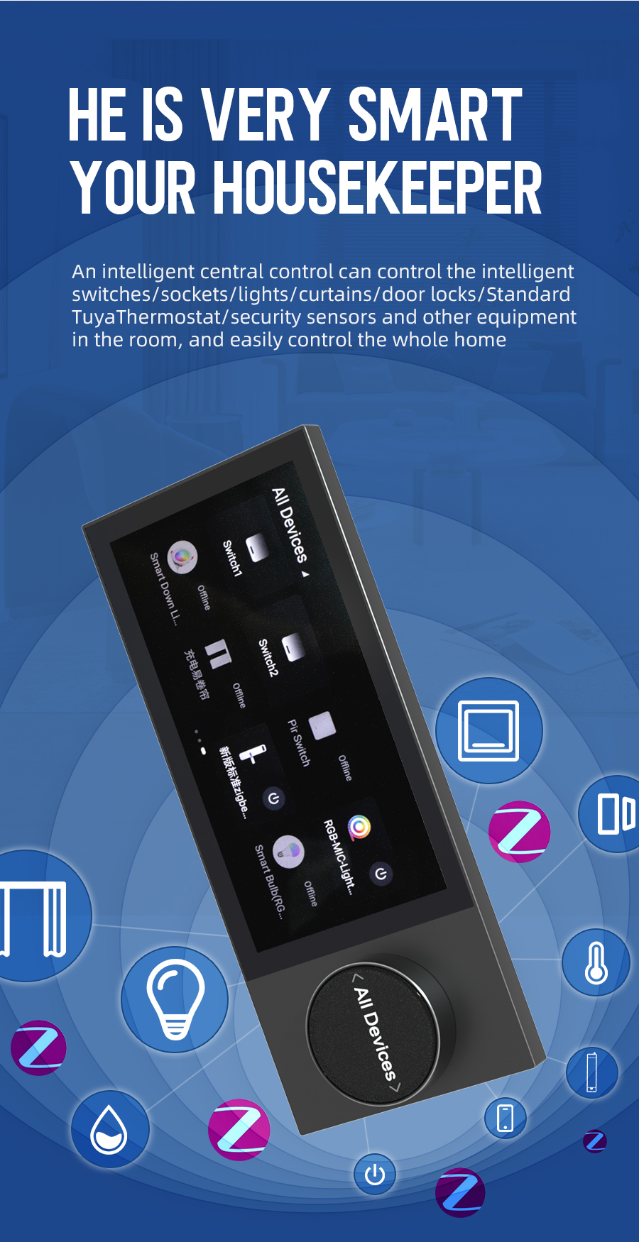 Smart Multi-functional Central Control - 6 inches